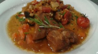 L'Atelier - Sauté de veau au citron et ratatouille de légumes