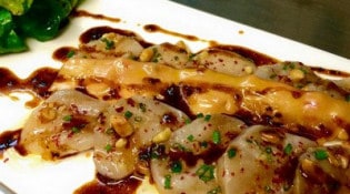 verre chez moi - Carpaccio de noix de Saint-Jacques et foie gras frais juste tiédi