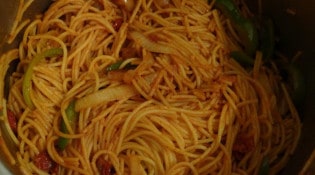 La fin des faims - plat spaghetti