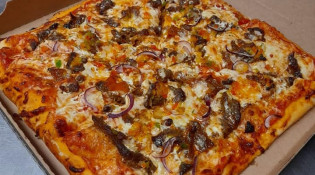 Pizzas carrees - Une pizza